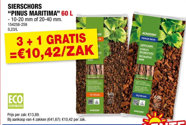 Promotie: Agrofino Premium Decor sierschors 10-20 mm 60l pinus maritima