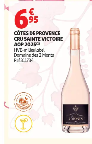 Promotie: Côtes De Provence Cru Sainte Victoire AOP 2025 Domaine des 2 Monts