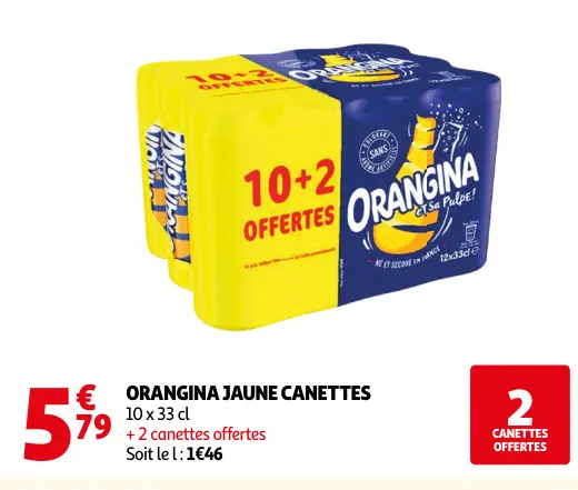 Promotie: Orangina jaune canettes