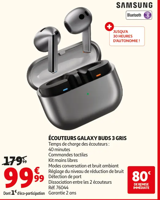 Promotie: Écouteurs galaxy buds 3 gris