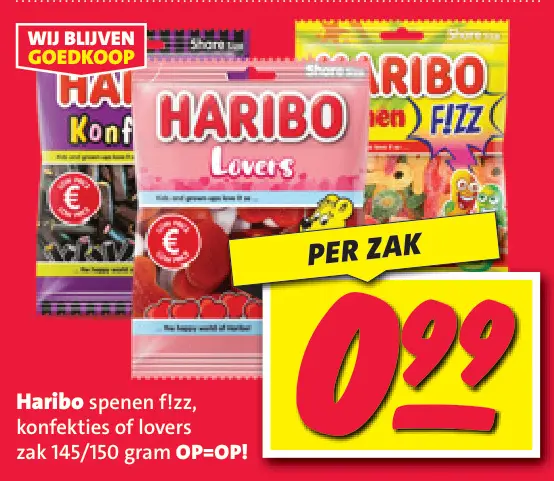 Aanbieding: Haribo spenen f!zz, konfekties of lovers