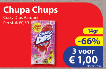 Aanbieding: Chupa Chups Crazy Dips Aardbei