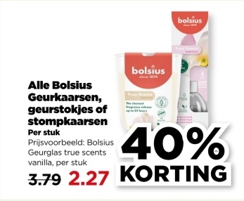 Aanbieding: Alle bolsius geurkaarsen, geurstokjes of stompkaarsen