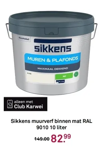 Aanbieding: Muurverf binnen mat RAL 9010