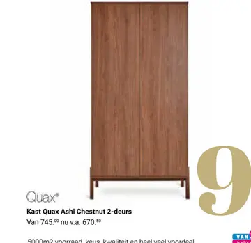 Aanbieding: Kast Quax Ashi Chestnut 2-deurs