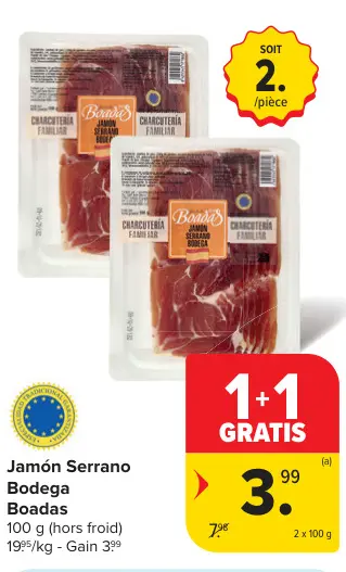 Offre: Jamón Serrano Bodega