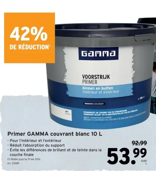 Offre: Primer couvrant blanc