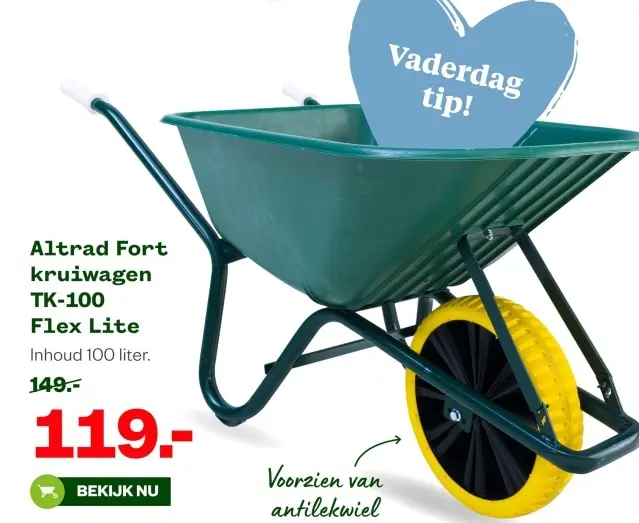 Aanbieding: Altrad Fort kruiwagen TK-100 Flex Lite