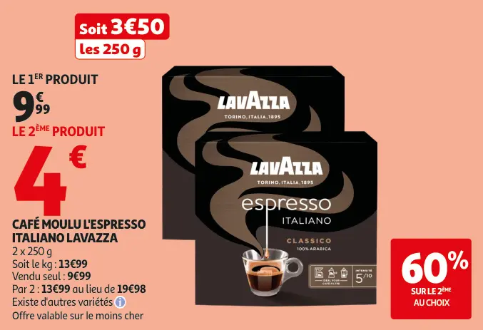 Offre: Café moulu l'espresso italiano