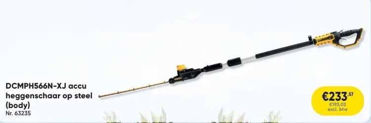 Promotie: DCMPH566N-XJ accu heggenschaar op steel
