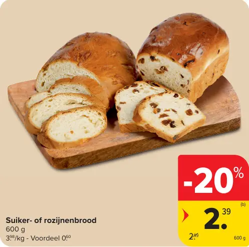 Promotie: Suiker- of rozijnenbrood