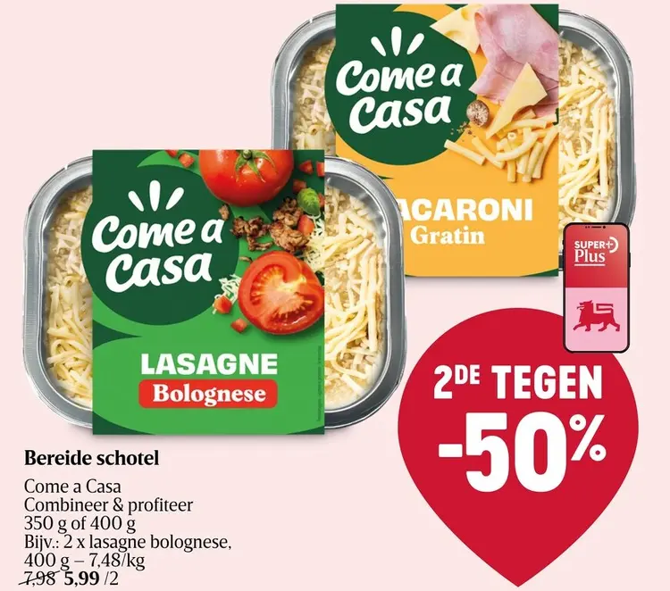 Promotie: Bereide schotel