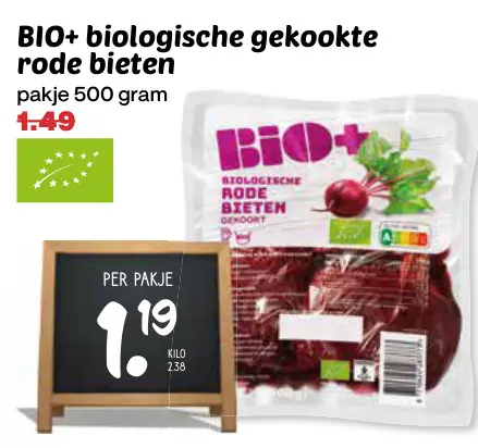 Aanbieding: Biologische gekookte rode bieten