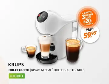Aanbieding: Krups KP2431 NESCAFÉ Dolce Gusto GENIO S Basic Wit