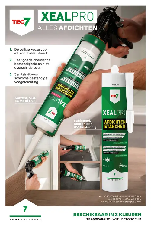 Promotie: Tec7 XealPro afdichtingskit 310ml betongrijs
