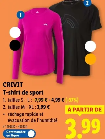 Offre: T-shirt de sport