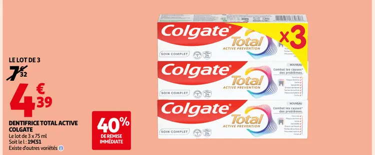 Promotie: Dentifrice total active