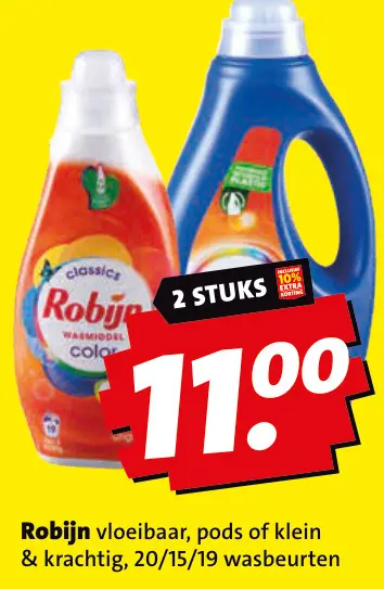 Aanbieding: Robijn vloeibaar, pods of klein & krachtig