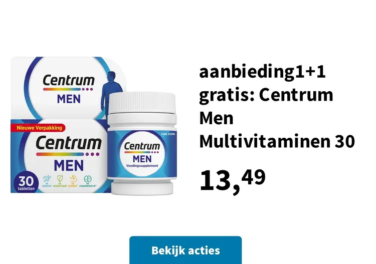 Promotie: Centrum Men Multivitaminen 30