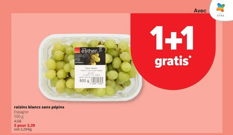 Offre: Raisins blancs sans pépins