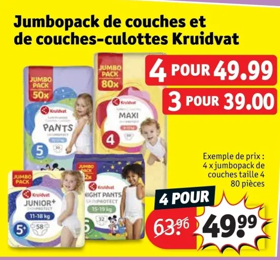 Offre: Jumbopack de couches et de couches-culottes