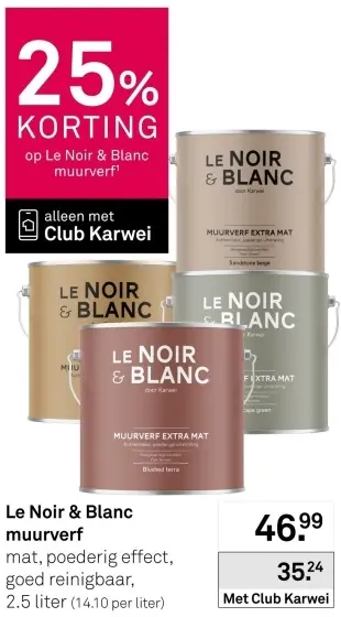 Aanbieding: Le Noir & Blanc muurverf