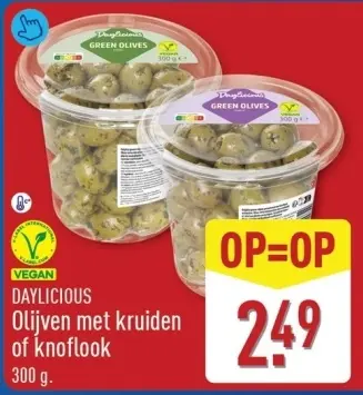 Aanbieding: Olijven met kruiden of knoflook