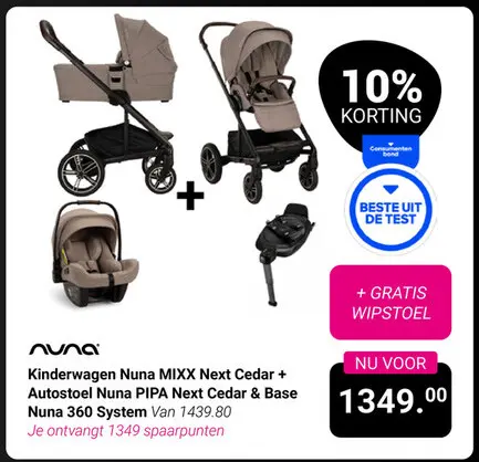 Aanbieding: Kinderwagen Nuna MIXX Next Cedar + Autostoel