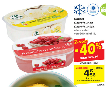 Aanbieding: citroensorbet Carrefour