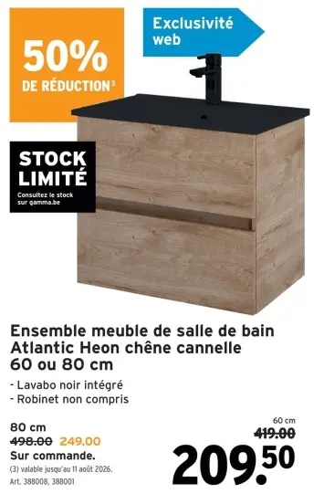 Offre: Ensemble meuble de salle de bain Atlantic Heon