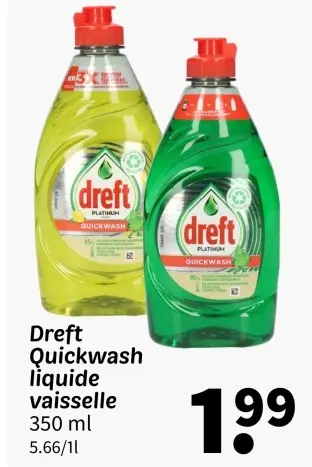 Offre: Dreft Quickwash liquide vaisselle