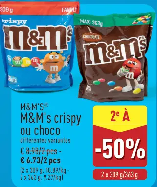 Offre: M&M's crispy ou choco