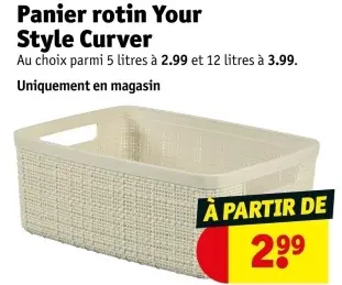 Offre: Panier rotin Your Style Curver