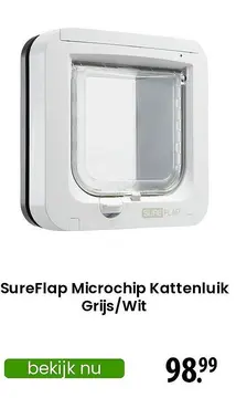 Aanbieding: SureFlap Microchip Kattenluik Grijs/Wit