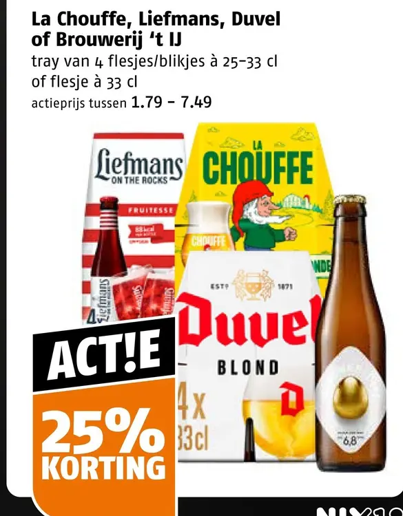 Aanbieding: La Chouffe, Liefmans, Duvel of Brouwerij 't IJ
