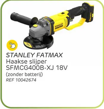 Promotie: Stanley fatmax haakse slijper sfmcg400b-xj 18v 125mm (zonder accu)