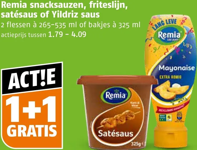 Aanbieding: Snacksauzen, friteslijn, satésaus of Yildriz saus
