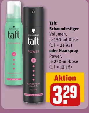 Aanbieding: Taft Schaumfestiger oder Haarspray