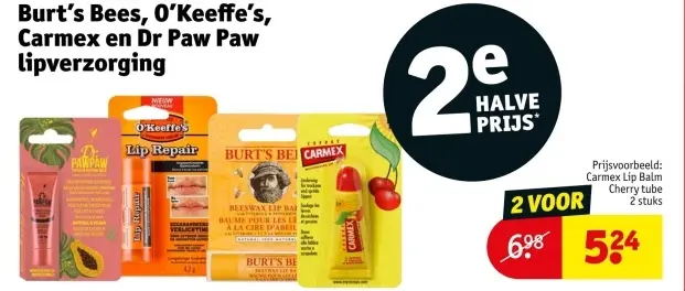 Aanbieding: Burt's Bees, O'Keeffe's, Carmex en Dr Paw Paw lipverzorging