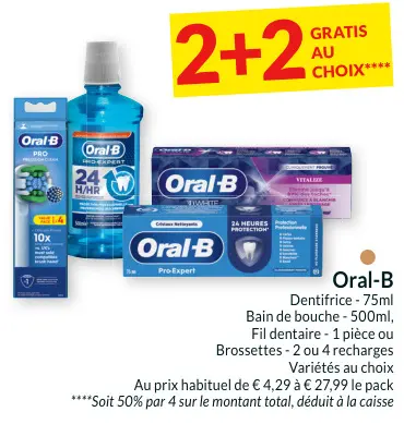Offre: Dentifrice, Bain de bouche, Fil dentaire