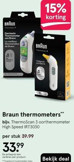 Aanbieding: Braun thermometers