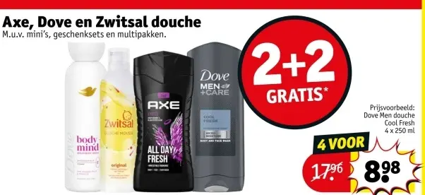Aanbieding: Axe, Dove en Zwitsal douche