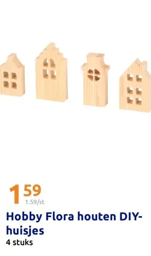 Promotie: Hobby Flora houten DIY-huisjes