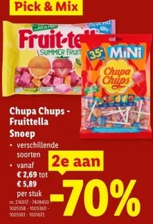 Promotie: Chupa Chups - Fruittella Snoep