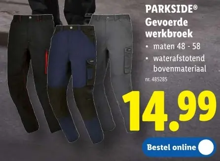 Promotie: Gevoerde werkbroek