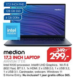Aanbieding: 17,3 inch laptop avantum 17 e1e