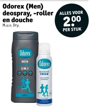 Promotie: Odorex (Men) deospray, -roller en douche