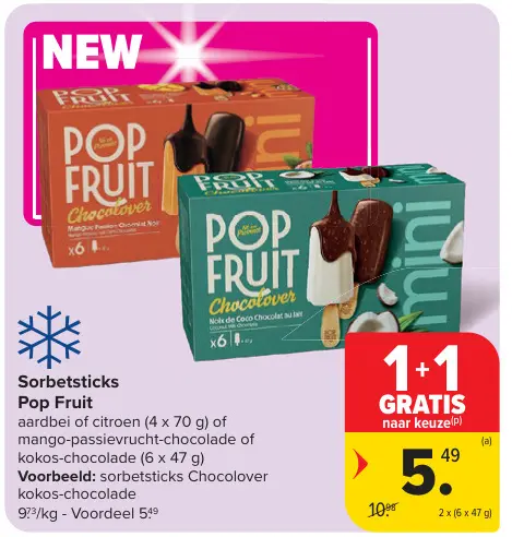Promotie: Sorbetsticks Pop Fruit Chocolover