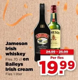 Aanbieding: Jameson Irish whiskey en Baileys Irish cream