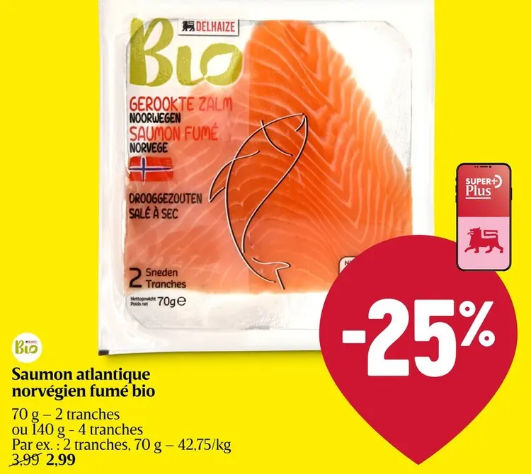 Offre: Saumon atlantique norvégien fumé bio